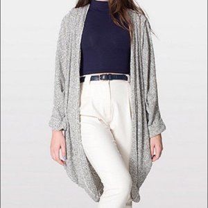 American Apparel Gray Shawl Long Cardigan Boucle